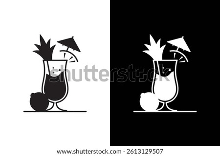 Tropical Drink icon vector on White Background ,Vector Art Illustration on white background.