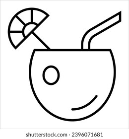 Tropical drink, Simple Party-Related Vector Line Icon