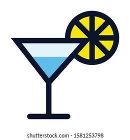 Tropical Drink. Simple Vector Color Icon.