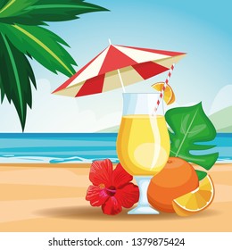tropical drink with umbrella