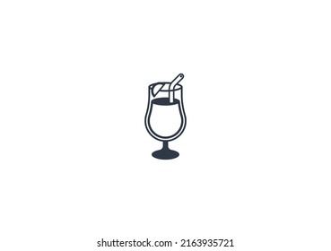 Tropical Drink Vector Flat Emoticon. Isolated Tropical Drink Illustration. Tropical Drink Icon