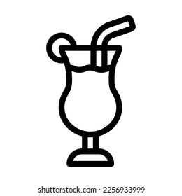 Diseño de iconos de línea de vectores de bebidas tropicales