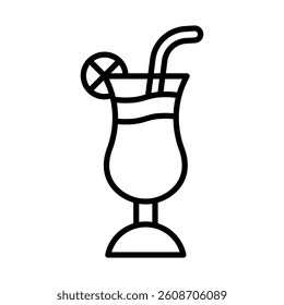 Tropical Drink Vector Line Icon Design