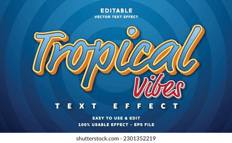 tropical editable text effect with modern and simple style, usable for logo or campaign title	