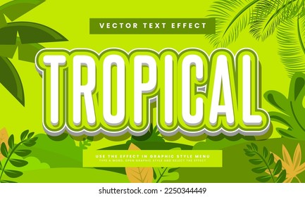Tropical editable text effect with summer season theme