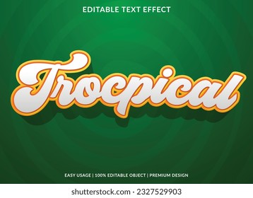 tropical editable text effect template with abstract background use for business brand and logo