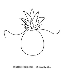 Tropical Elegance: A Minimalist Pineapple Line Art Illustration