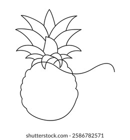 Tropical Elegance: A Minimalist Pineapple Line Art Illustration