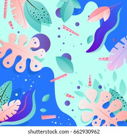 Tropical exotic background. Vector illustration.