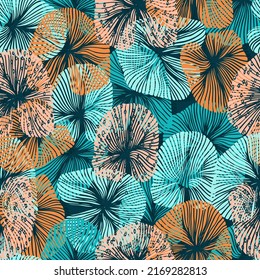 tropical exotic botanical vector seamless pattern palm branches beach vacation
