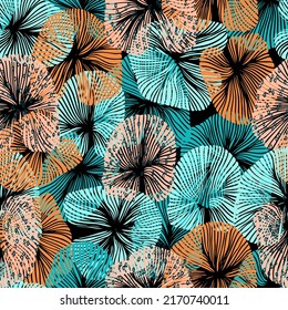 tropical exotic botanical vector seamless pattern palm branches beach vacation