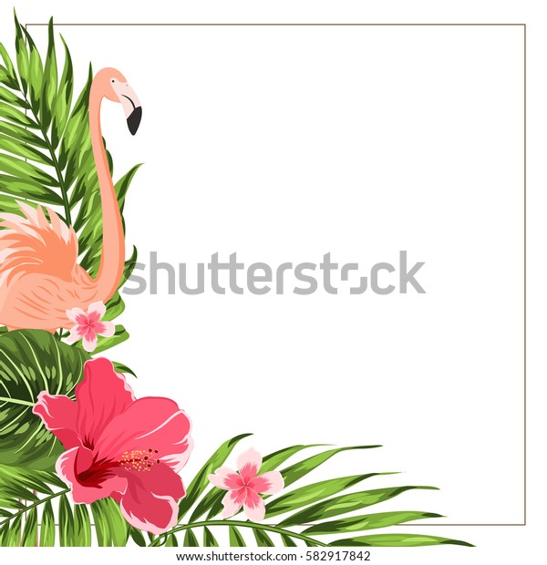 Tropical Exotic Greenery Corner Border Frame Stock Vector (Royalty Free ...