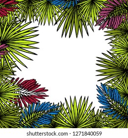 tropical exotic leaves. Jungle forest pattern. Fashionable Print Summer. Background leaves 2019. For clothing, wallpaper, website, notebooks.