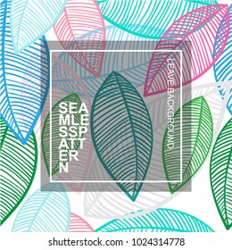 Tropical exotic leaves seamless pattern . Vector illustration