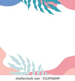 tropical exotic palm leaves pattern square background perfect for invitations and social media promotions