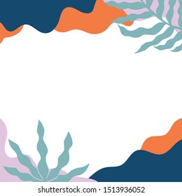 tropical exotic palm leaves pattern square background perfect for invitations and social media promotions
