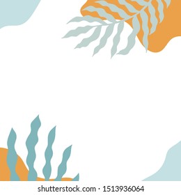 tropical exotic palm leaves pattern square background perfect for invitations and social media promotions