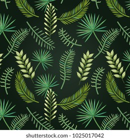 tropical and exotic palms leafs