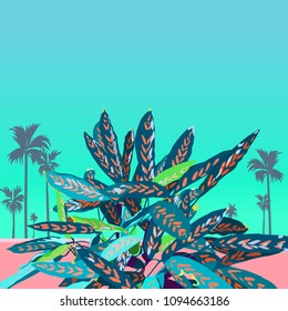 Tropical exotic plant beach background