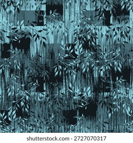 Tropical exotic seamless pattern with bright shiny golden palm leaves on dark black background. Hand-drawn premium textured vintage 3d vector illustration. Good for luxury wallpapers, fabric printing