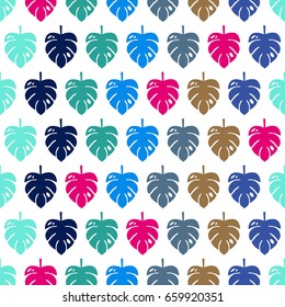 Tropical exotic seamless pattern with leafs