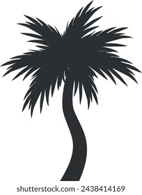 Tropical exotic tree silhouette. Black palm icon