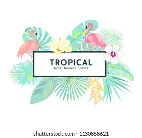 Tropical exotical background with space for text. Vector.