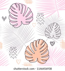 Tropical exotical seamless pattern. Vector. 