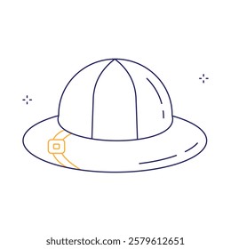 Tropical Explorer Safari Hat Vector Icon Design