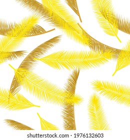 Tropical feather fluff vector seamless ornament. Minimal background. Tribal boho feather fluff fabric print pattern.