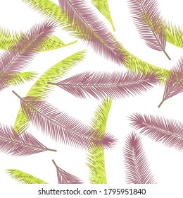 Tropical feather plumelet vector seamless pattern. Abstract fabric print. Ethnic aztec feather plumelet wallpaper seamless ornament.