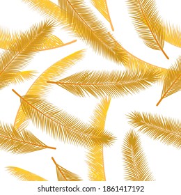 Tropical feather plumelet vector seamless pattern. Minimal illustration. Ethnic aztec feather plumelet fabric print pattern.