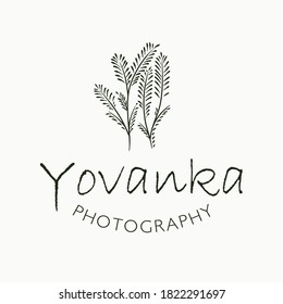 tropical feminine logo design vector
