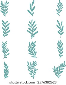 Tropical fern leaf flat design illustration for decoration on nature, summer and tropical forest.