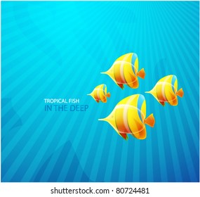 Tropical fish. Abstract background