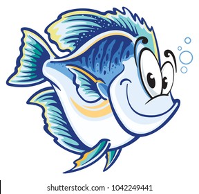 Tropical fish cartoon character