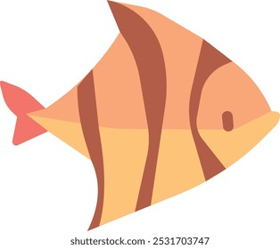 Tropical fish color icon. Aquarium animal. Underwater fauna