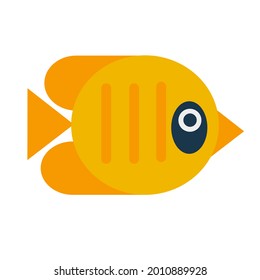tropical fish decorative illustration isolated on white background