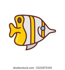 Tropical Fish Filled Icons , Vector illustration