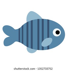 tropical fish flat illustration on white