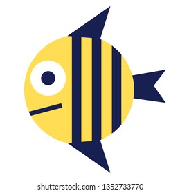tropical fish flat illustration on white