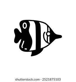 Tropical Fish Glyph Icon, Vector illustration
