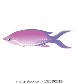 tropical fish gradient color bright illustration. Underwater tropical exotic fish series