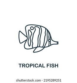 Tropical Fish Icon. Line Simple Summer Icon For Templates, Web Design And Infographics