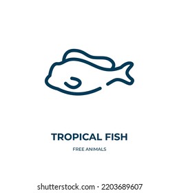 Tropical Fish Icon. Linear Vector Illustration From Free Animals Collection. Outline Tropical Fish Icon Vector. Thin Line Symbol For Use On Web And Mobile Apps, Logo, Print Media.