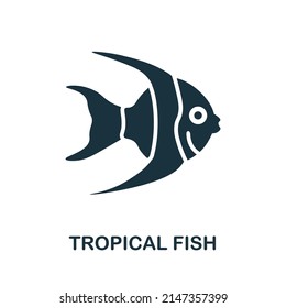Tropical Fish icon. Monochrome simple Tropical Fish icon for templates, web design and infographics