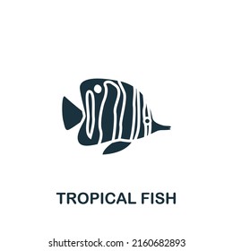 Tropical Fish icon. Monochrome simple Summer icon for templates, web design and infographics