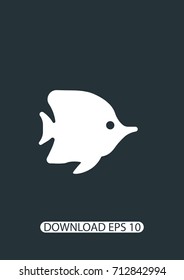 Tropical fish icon, Vector