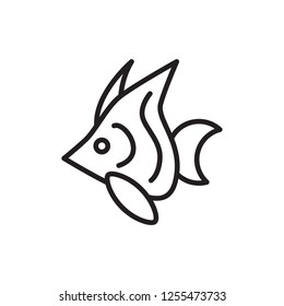 tropical fish icon vector design line style