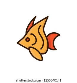 tropical fish icon vector design. filled outline icon